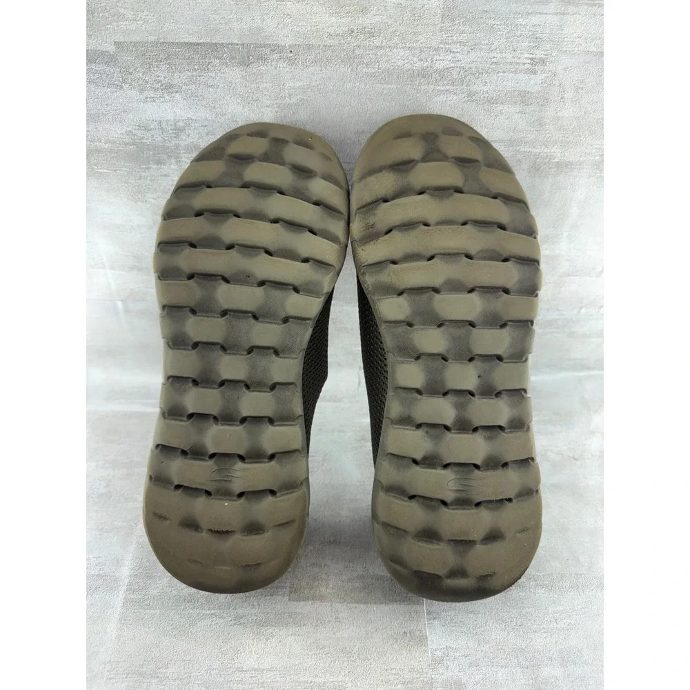 Skechers Go Walk Max Men Sz 9.5 Khaki Olive Mesh Slip On Walking Shoes 54600 KHK